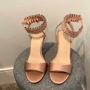 Nicole Miller Blush pink heels with ankle strap